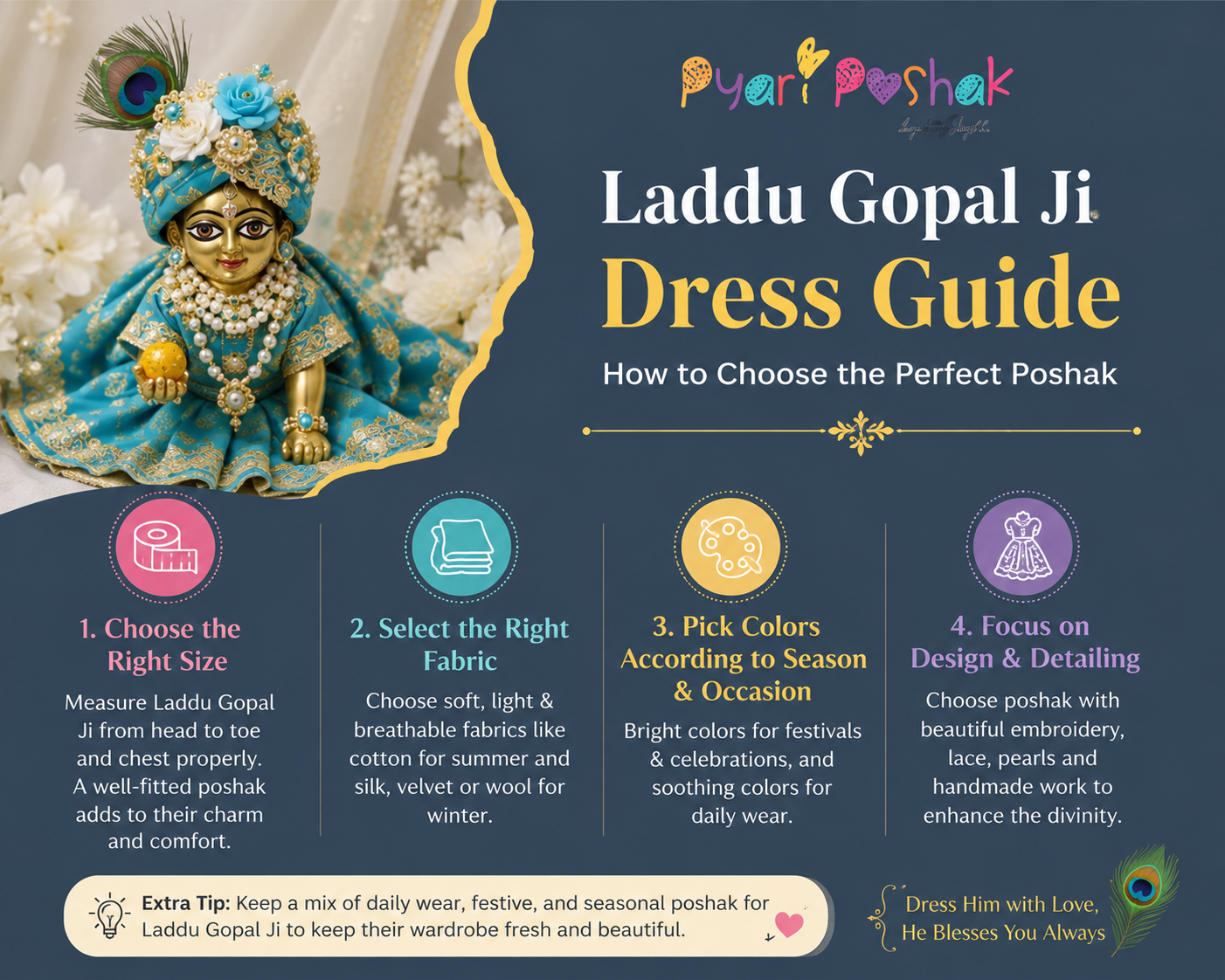 3-4 No Laddu Gopal Dress Size Guide