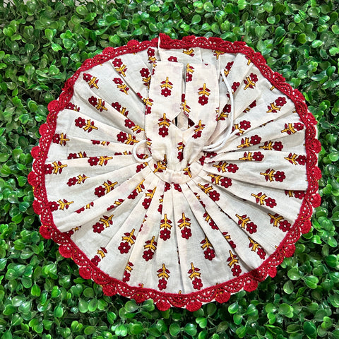 5,6 No. Laddu Gopal Dress white mahroon