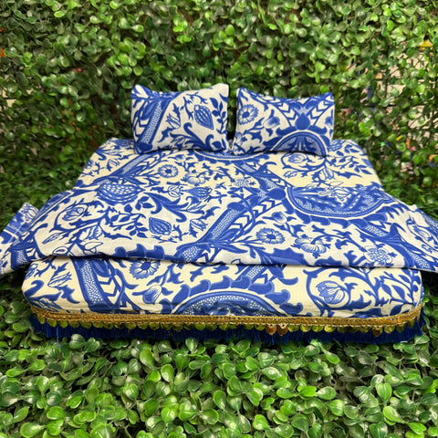 10*12 cotton bedsheet set blue