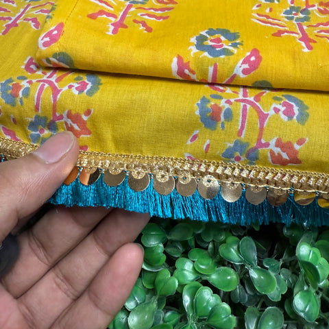 10*12 Size Cotton bedsheet set yellow