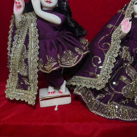 9 inch Yugal Sarkar Heavy Dress purple