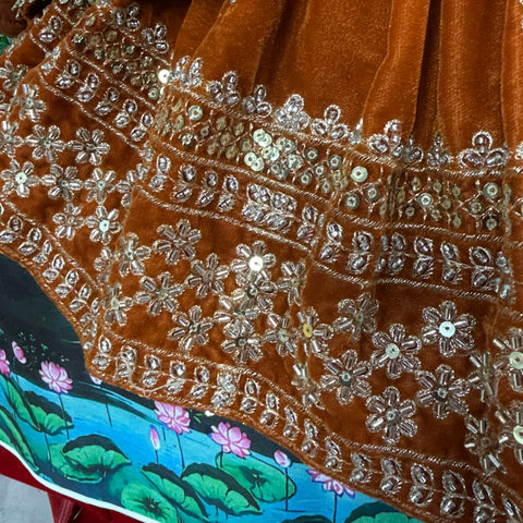 15 Inch Yugal Sarkar Velvet Handwork Dress