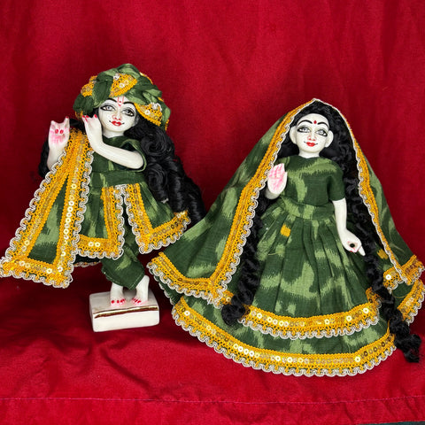 9 Inch Yugal Sarkar Cotton Fabric Dress Green
