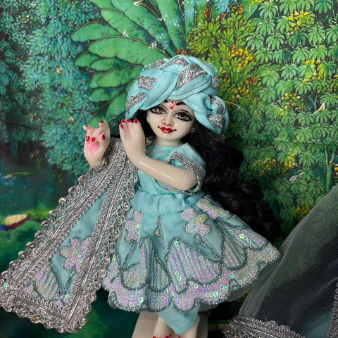 9 inch yugal Sarkar Net Fabric Dress Heavy