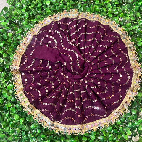 5,6 No. Laddu Gopal Net Fabric Heavy Dress Wine