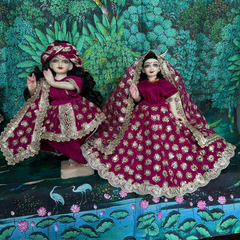 🌸 12 inch Yugal Sarkar Net Fabric Mirror Work Dress