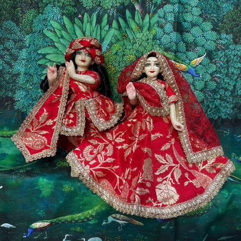 12 Inch Yugal Sarkar Red Heavy Poshak