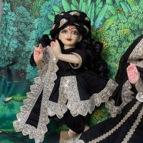 12 Inch Yugal Sarkar Cotton Fabric Black Dress Amavasya Special