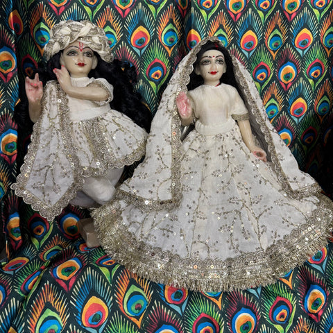 12 Inch Yugal Sarkar Off White Heavy Dress Sharad Purnima