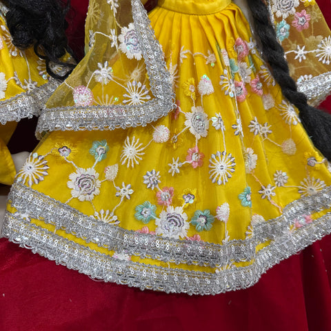 15 Inch Yugal Sarkar Net Fabric Cotton Yellow