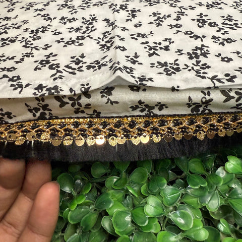 10*12 cotton bedsheet set white black