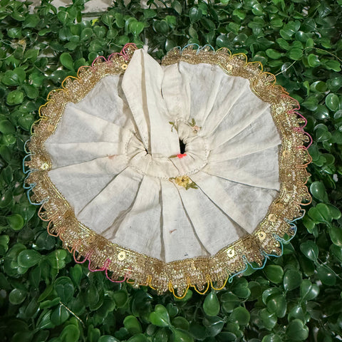0,1,2 No. Laddu Gopal Cotton Dress white golden