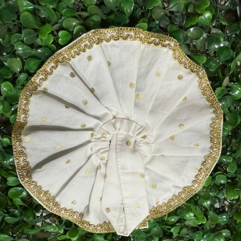 0,1,2 No. Laddu Gopal Dress white golden lace