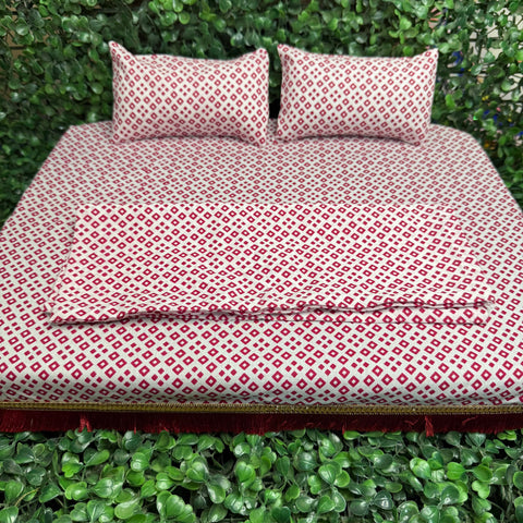 12*16 cotton bedsheet set mahroon