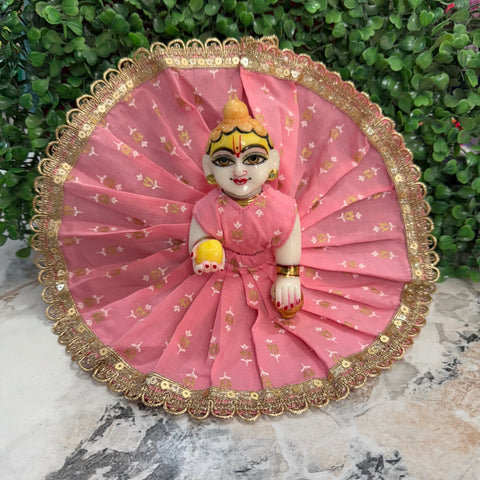 5,6 no. Laddu gopal cotton dress Light pink