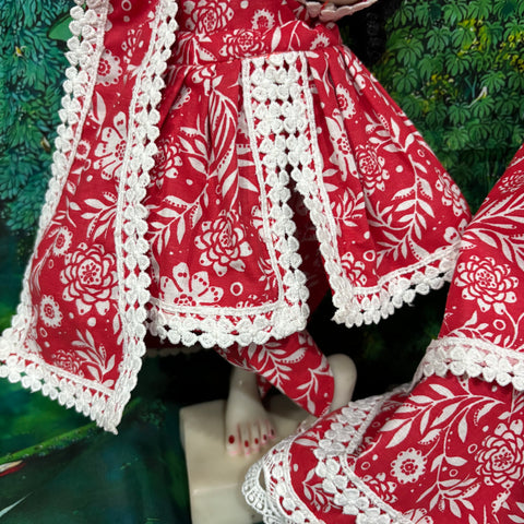 15 Inch Yugal Sarkar cotton Drrss red