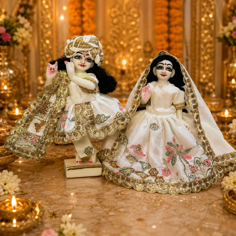 9 Inch Yugal Sarkar Heavy Dress off White
