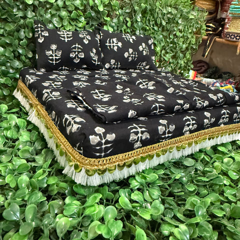 10*12 cotton bedsheet set black