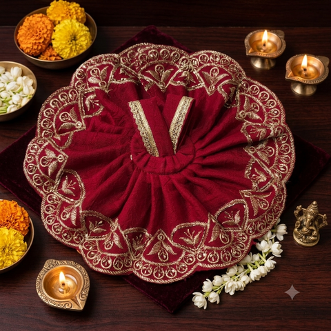 3,4 No laddu Gopal cursh fabric fancy dress