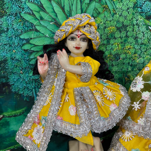 9 inch Yugal Sarkar yellow net summer Dress