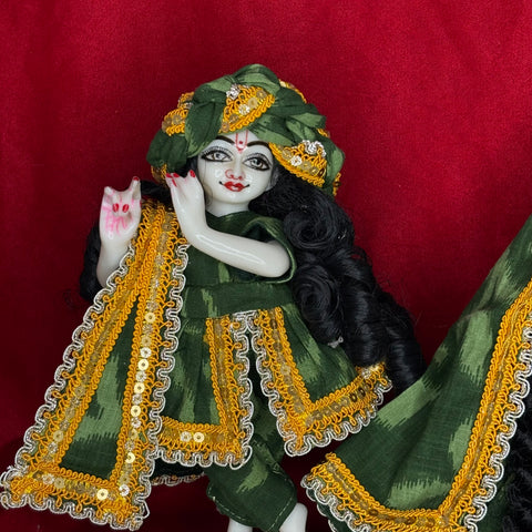 9 Inch Yugal Sarkar Cotton Fabric Dress Green