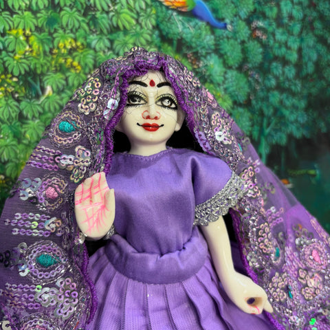 9 inch Yugal Sarkar net Fabric Heavy Dress purple