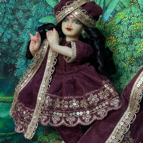 12 Inch Yugal Sarkar Velvet fabric Dress hand Work