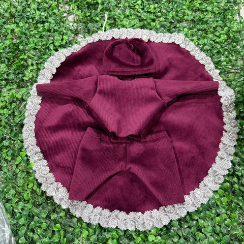 10 No. Laddu Gopal Winter Dress 4 pcs Cap Choli Pajama Lehnga