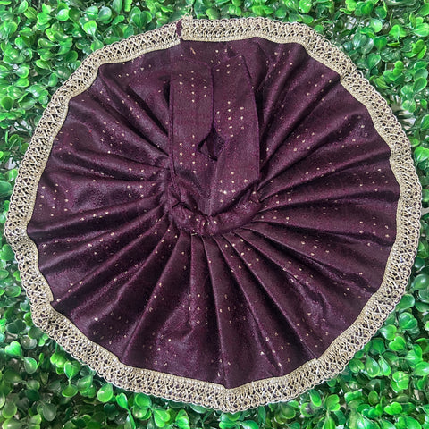5,6 No. Laddu Gopal Banarasi Heavy Dress Wine