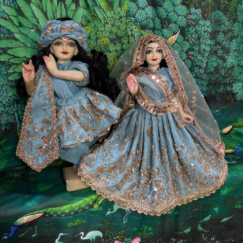 🌸 12 inch Yugal Sarkar Net Fabric Heavy Dress