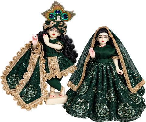 🌸 12 Inch Yugal Sarkar net Fabric Heavy Poshak