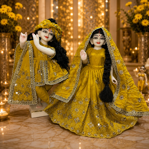 18 Inch Yugal Sarkar Heavy Border Dress Musturd Colour❤️