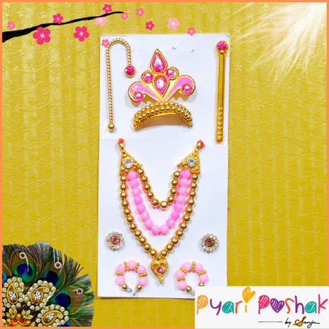 LG Baby Pink Shringar Set – A Graceful & Divine Adornment for Laddu Gopal 🌸✨