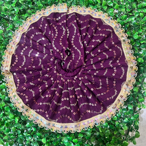 5,6 No. Laddu Gopal Net Fabric Heavy Dress Wine