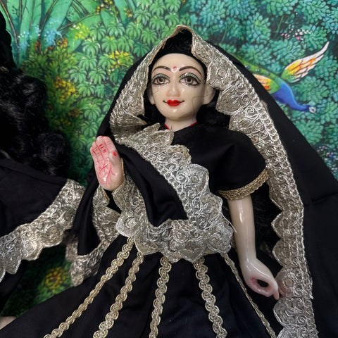 12 Inch Yugal Sarkar Cotton Fabric Black Dress Amavasya Special