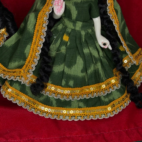 9 Inch Yugal Sarkar Cotton Fabric Dress Green