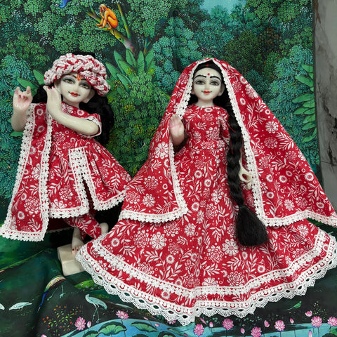 15 Inch Yugal Sarkar cotton Drrss red