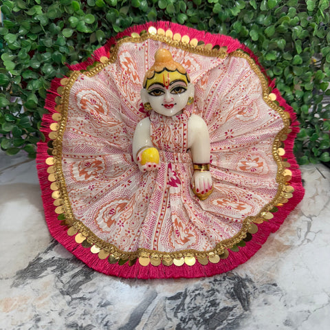 9,10 No. Laddu Gopal dress white pink