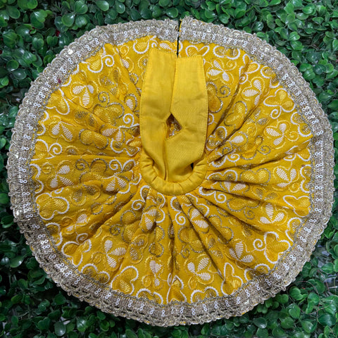 7,8 Laddu Gopal Cotton Embroidery poshak Summers Yellow