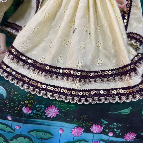 12 inch Yugal Sarkar Cotton Chikamkari embroidery Dress