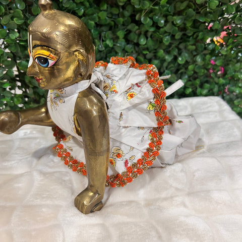 8 No. Dhoti Dress White orange