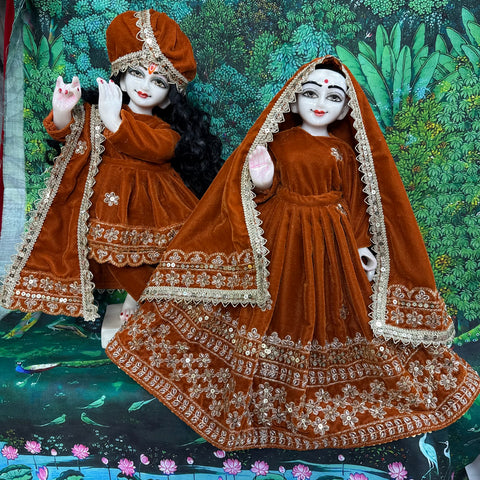 15 Inch Yugal Sarkar Velvet Handwork Dress