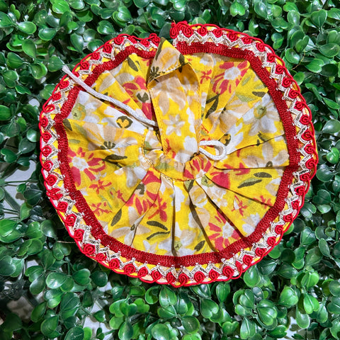 0,1,2 No Laddu Gopal dress Cotton Yellow red
