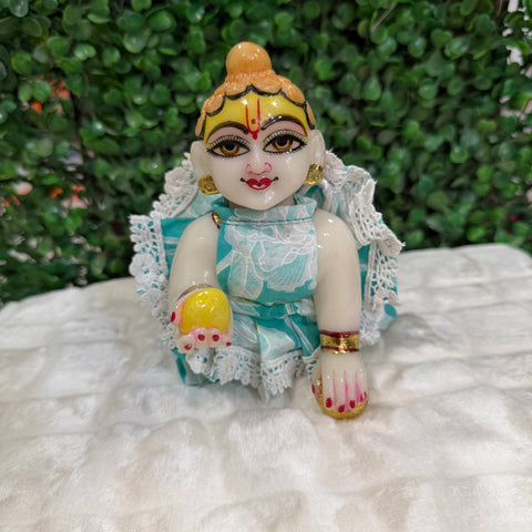 Laddu Gopal Cotton Dress Set Sky