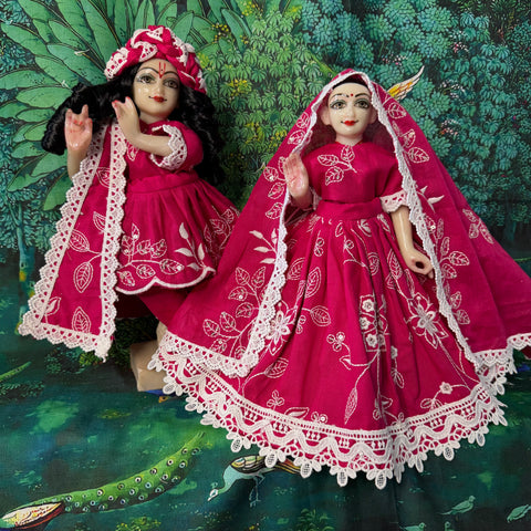 12 Inch Yugal Sarkar Cotton Embroidery Work Dress