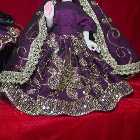 9 inch Yugal Sarkar Heavy Dress purple