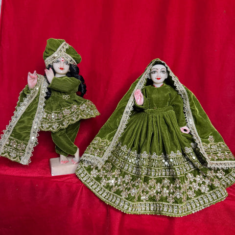 12 inch Yugal Sarkar Velvet Fabric Dress handwork