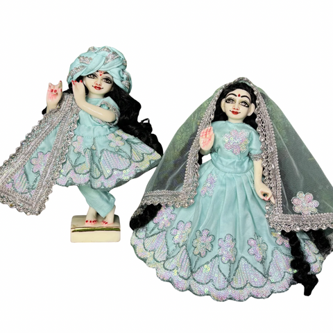 9 inch yugal Sarkar Net Fabric Dress Heavy