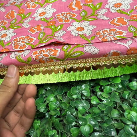 10*12 cotton bedsheet set pink