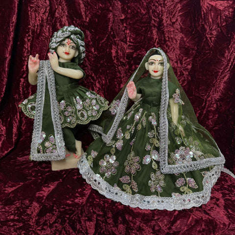 12 Inch yugal Sarkar Dress 8inch Lehanga Green